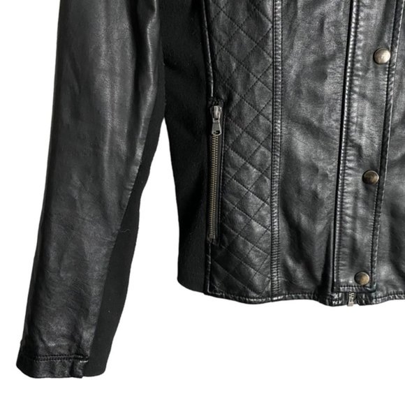 Warehouse One Women's Black Faux Leather Moto Jacket - Picture 4 of 10